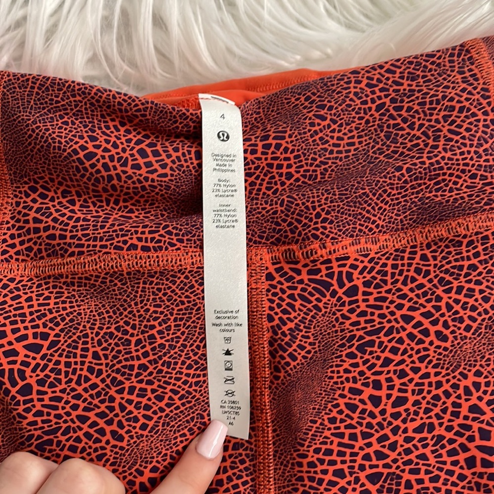 NWT Lululemon Invigorate High Rise Tight 25 Crackle Glaze Vintage Orange 4 - Picture 4 of 5